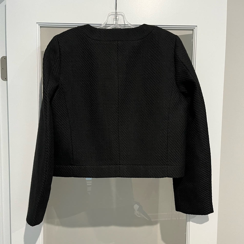 J CREW MERCANTILE TWEED LADY JACKET SIZE 8 BLACK NWT! - Picture 4 of 5
